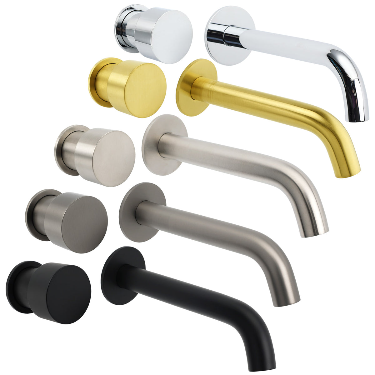 Round Progressive Wall Mixer with Spout Combination - Available in 5 Colours