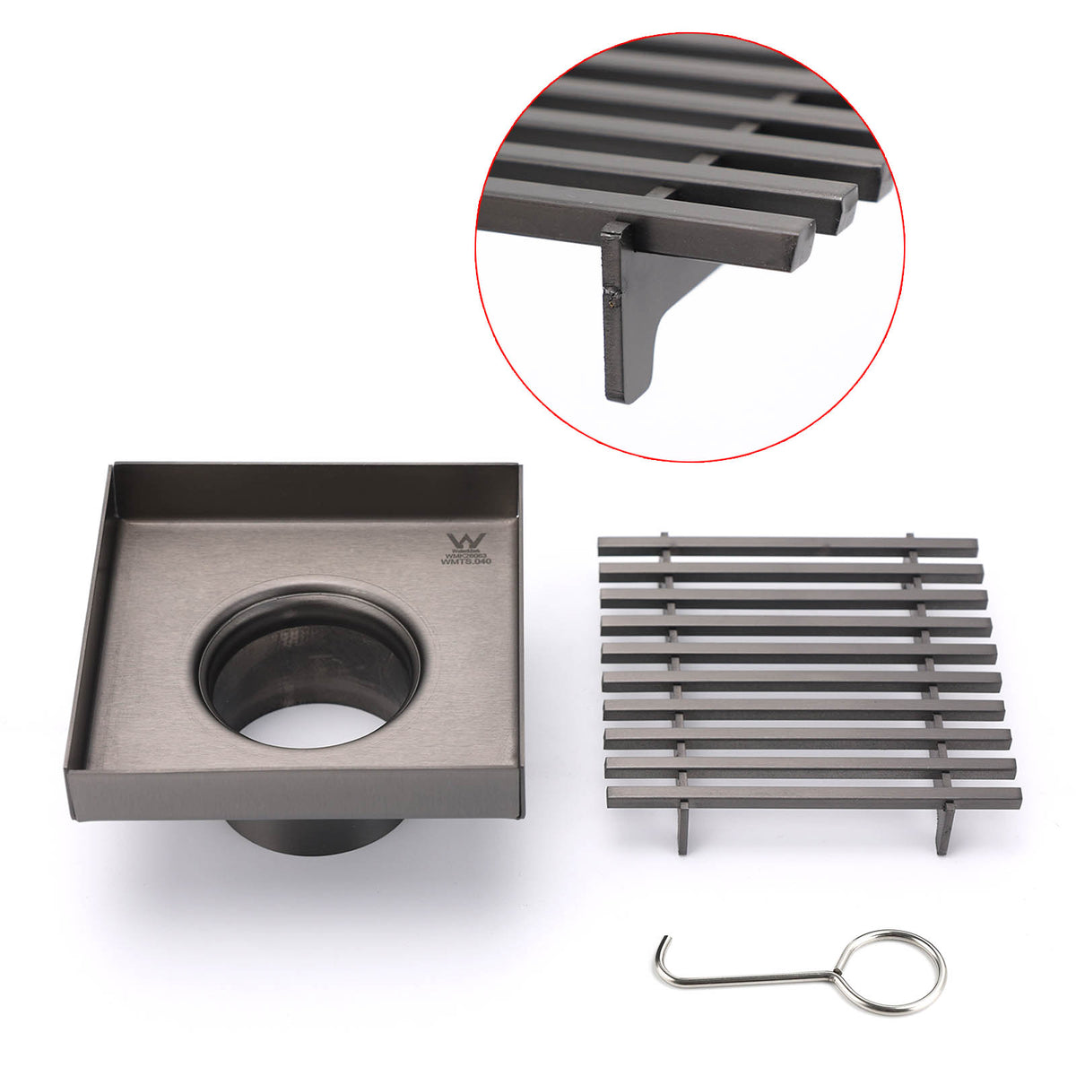 Square Grate 100x100mm / 50mm waste - Available in 4 Colours