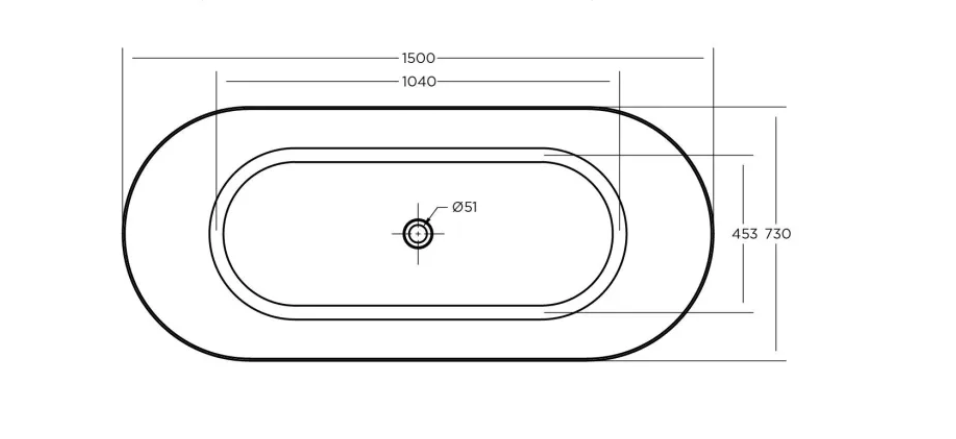 KHEUB SLUKA 1500 OVAL CURVE GLOSS WHITE NO OVERFLOW