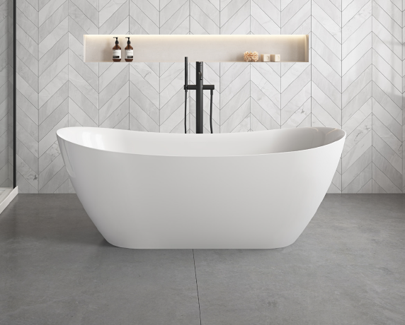 KHEUB SLUKA 1500 OVAL CURVE GLOSS WHITE NO OVERFLOW