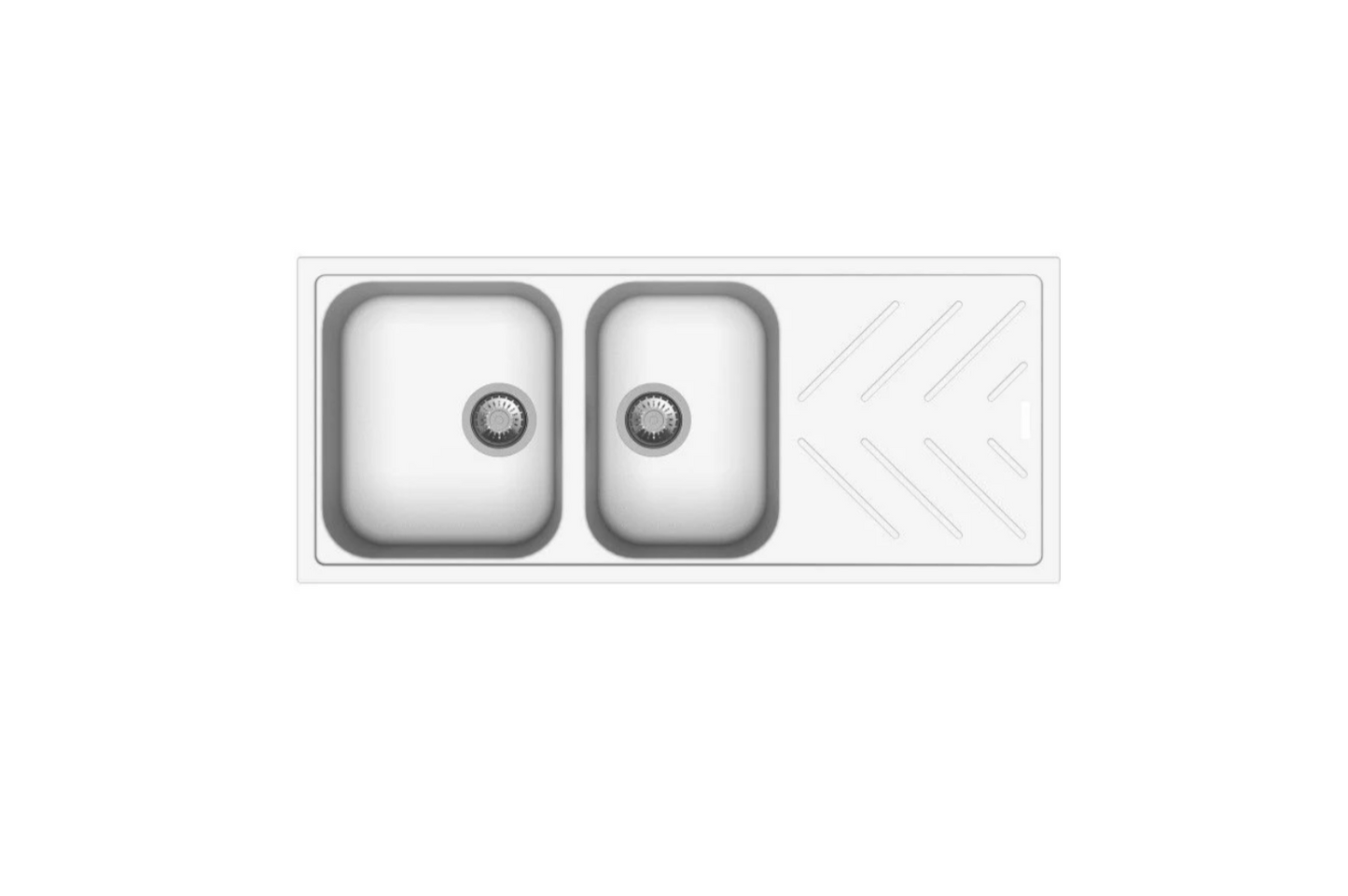 GRANITE 1160A DOUBLE BOWL & DRAINER SINK MATTE WHITE