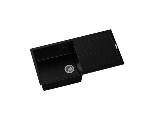 GRANITE 1000 SINGLE BOWL & DRAINER SINK BLACK MATTE