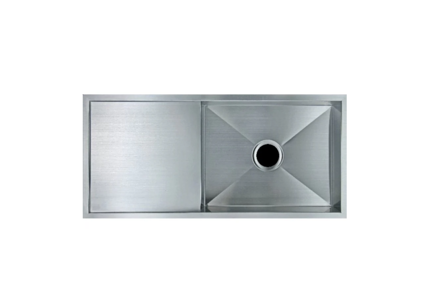 BRUSHED STAINLESS 960 SINGLE BOWL & DRAINER SINK