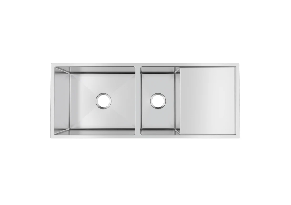 BRUSHED STAINLESS 1160 BOWL & 1/2 DRAINER SINK