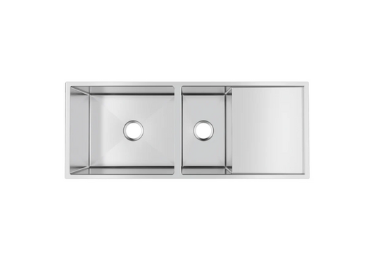 BRUSHED STAINLESS 1160 BOWL & 1/2 DRAINER SINK