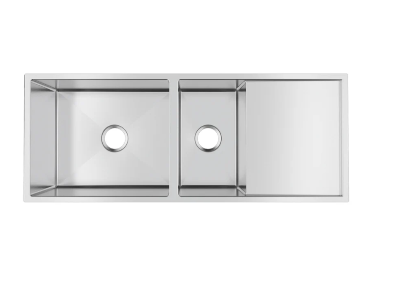 BRUSHED STAINLESS 1160 BOWL & 1/2 DRAINER SINK