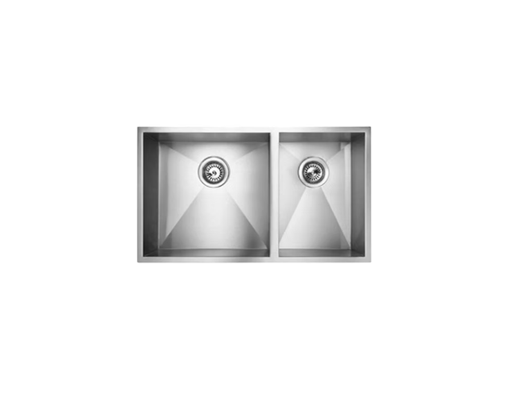 BRUSHED STAINLESS 775 DOUBLE BOWL SINK