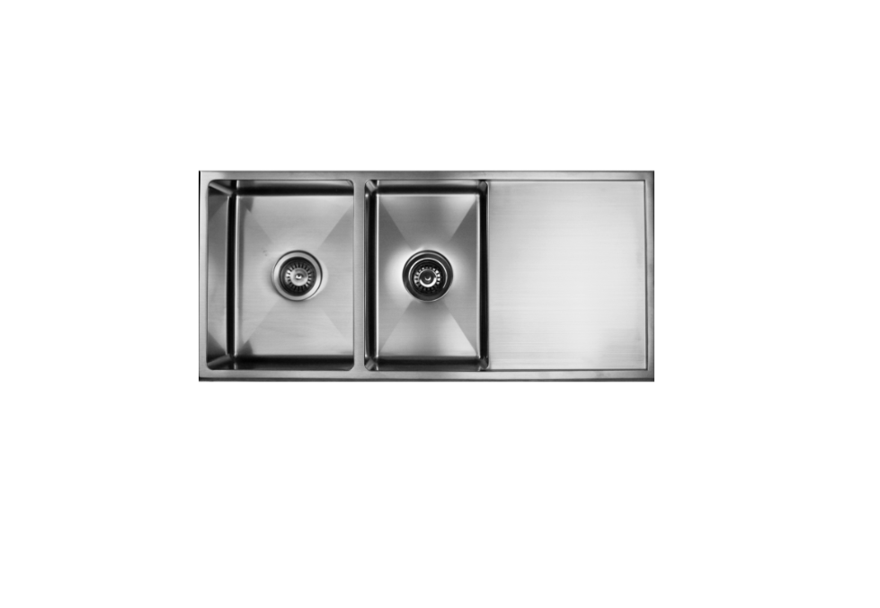 STAINLESS 980 DOUBLE BOWL & DRAINER SINK