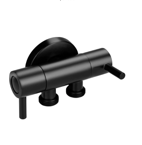 Matte Black Toilet Bidet Spray 1 Inlet 2 Outlet Diverter