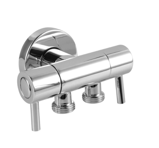 Chrome Toilet Bidet Spray 1 Inlet 2 Outlet Diverter