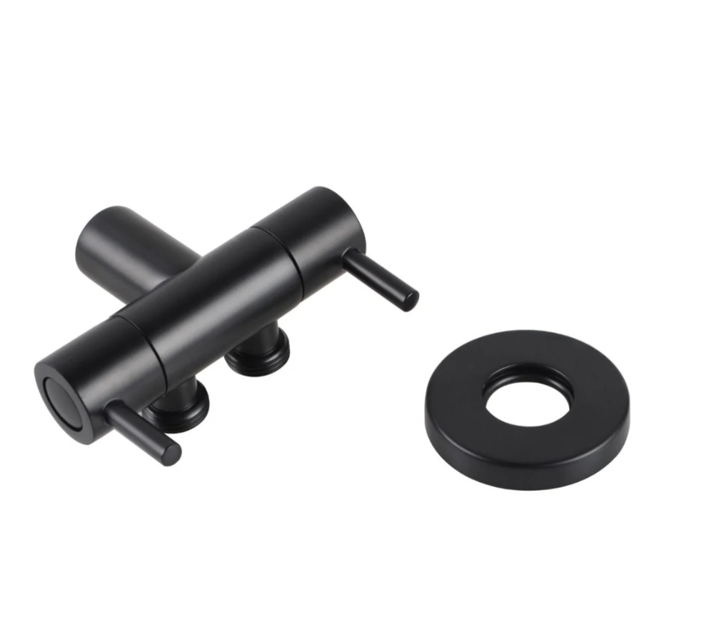 Matte Black Toilet Bidet Spray 1 Inlet 2 Outlet Diverter