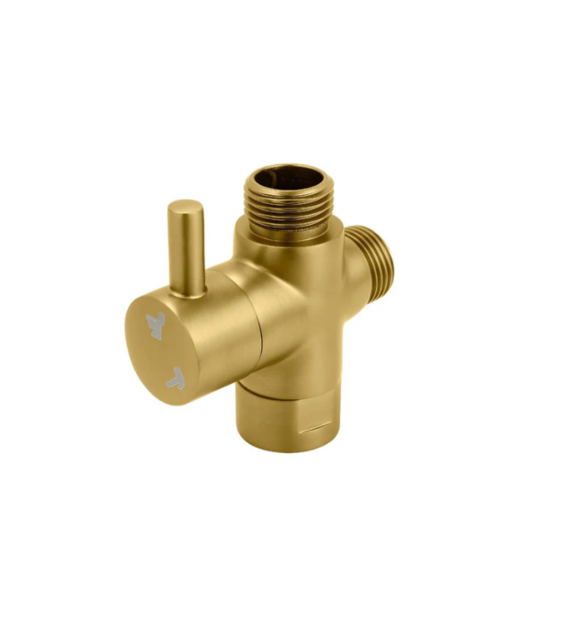 Brushed Gold Toilet Bidet Spray Diverter Tee
