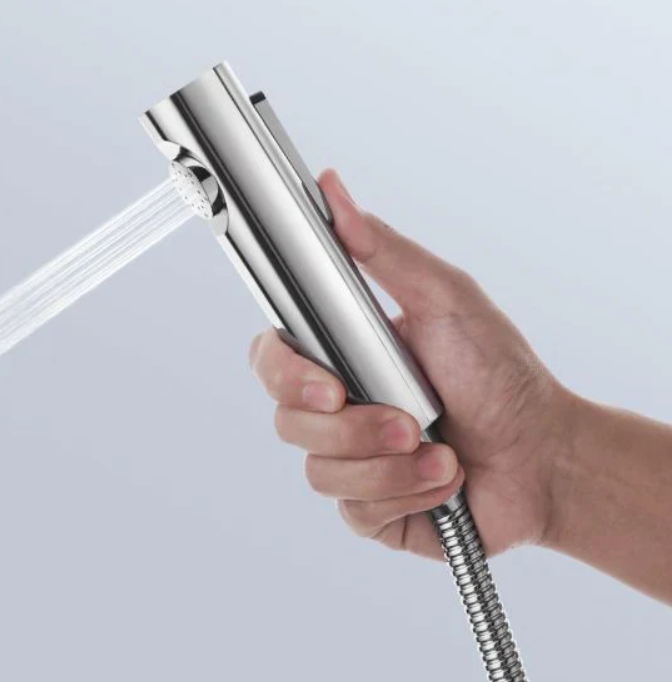 Round Chrome ABS Toilet Bidet Spray Kit with Stainless Steel Hose