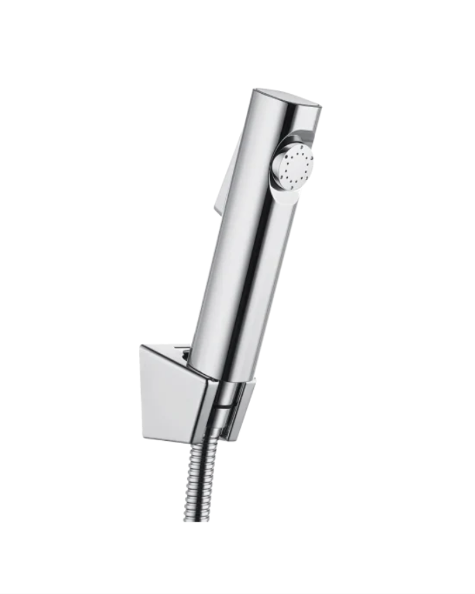 Round Chrome ABS Toilet Bidet Spray Kit with Stainless Steel Hose