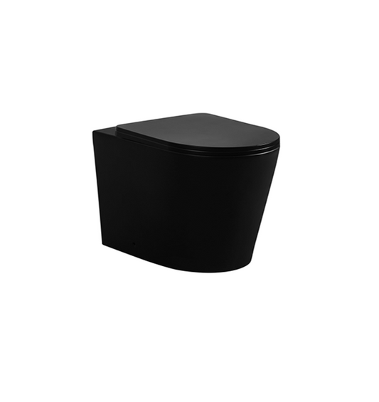 NEO MATTE BLACK RIMLESS IN WALL TOILET PAN
