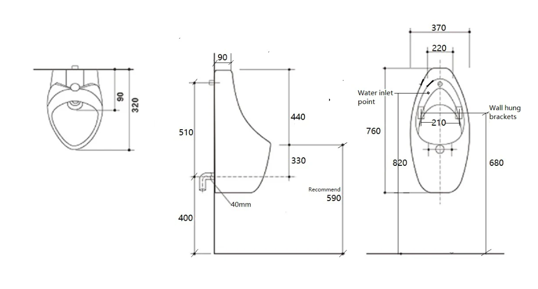 UNICORN UR01 WALL HUNG URINAL ZENMO