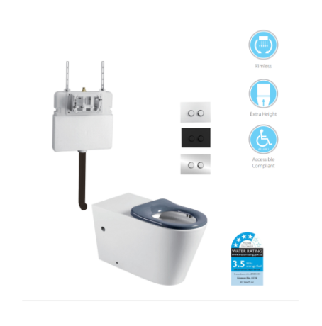 SUPERCARE ZENMO DISABLED IN WALL RIMLESS TOILET SUITE