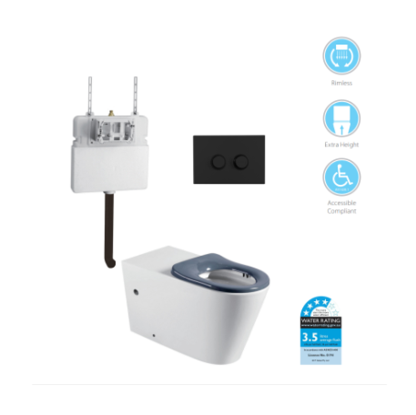 SUPERCARE ZENMO DISABLED IN WALL RIMLESS TOILET SUITE