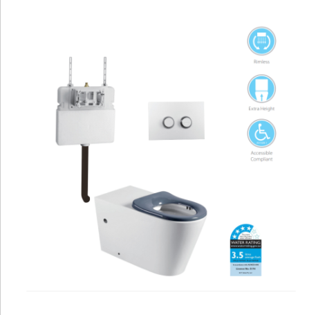 SUPERCARE ZENMO DISABLED IN WALL RIMLESS TOILET SUITE