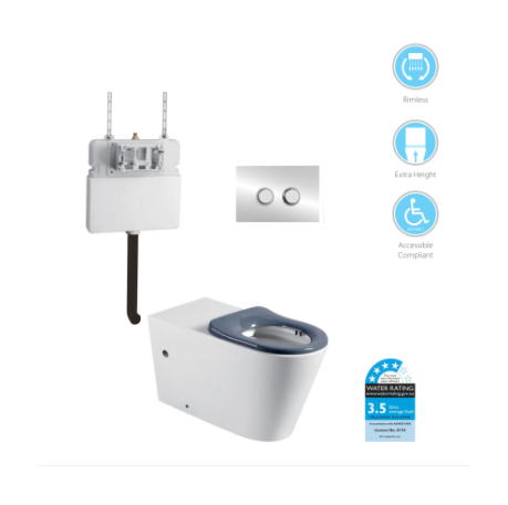 SUPERCARE ZENMO DISABLED IN WALL RIMLESS TOILET SUITE