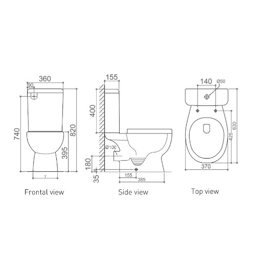STYLO RIMLESS CLOSE COUPLED TOILET ZENMO