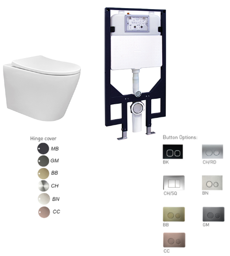 CHLOE WALL HUNG RIMLESS TOILET SUITE
