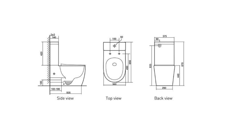 ZENMO RIMLESS & TORNADO TOILET GLOSS WHITE AMBULANT CERTIFIED