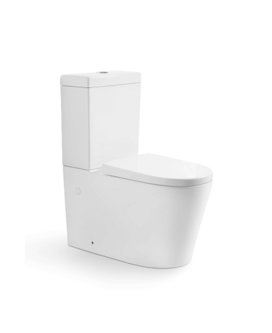 NEO  1   RIMLESS WALL FACED TOILET GLOSS WHITE thick seat