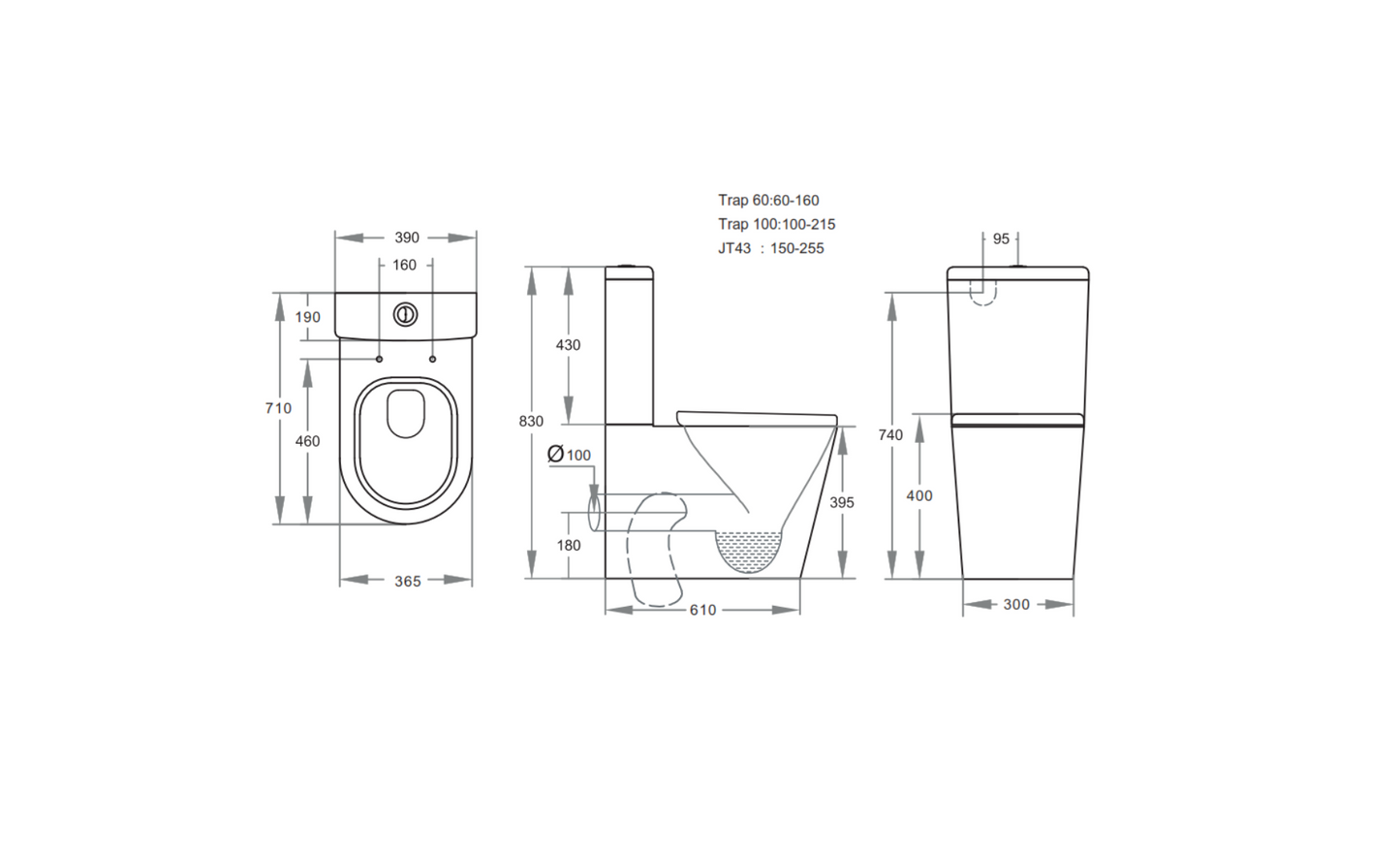 NEO  1   RIMLESS WALL FACED TOILET GLOSS WHITE thick seat