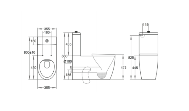 DISABLED CARE RIMLESS TOILET SUITE