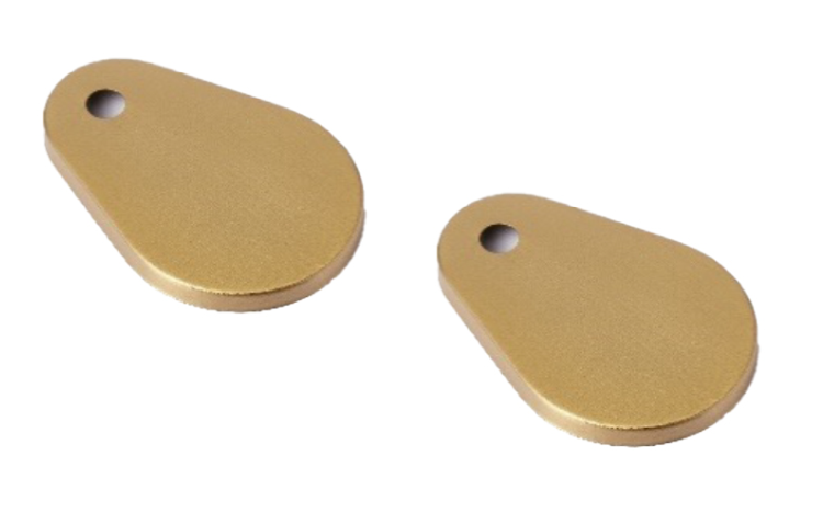BRUSHED GOLD TEAR DROP TOILET HINGE COVERS