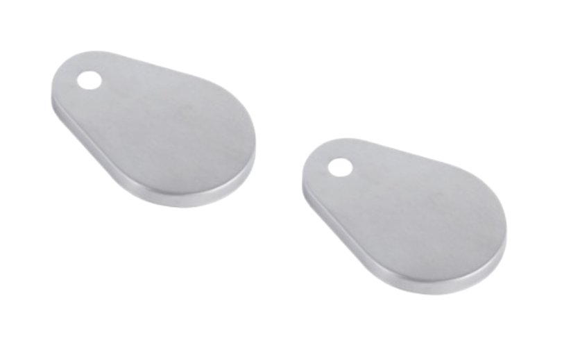 BRUSHED NICKEL TEAR DROP TOILET HINGE COVERS