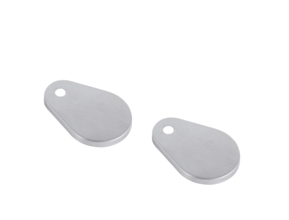 BRUSHED NICKEL TEAR DROP TOILET HINGE COVERS