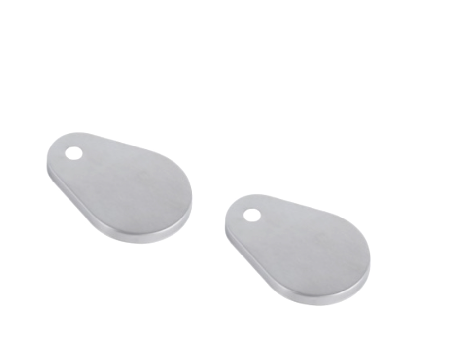 BRUSHED NICKEL TEAR DROP TOILET HINGE COVERS