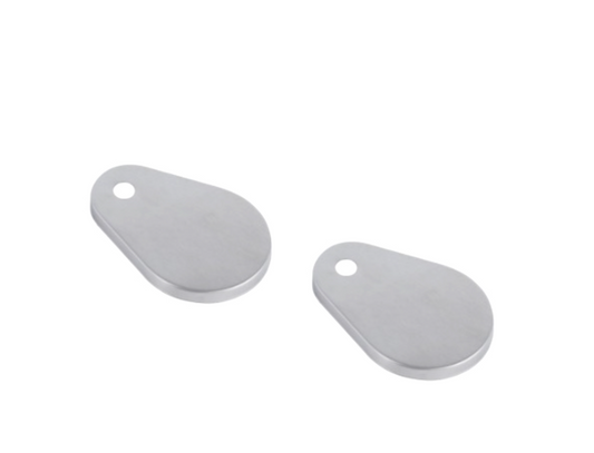 CHROME TEAR DROP TOILET HINGE COVERS