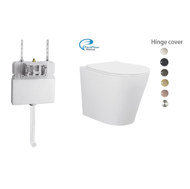 BRAVO-II RIMLESS IN-WALL FLOOR BACK TO WALL TOILET