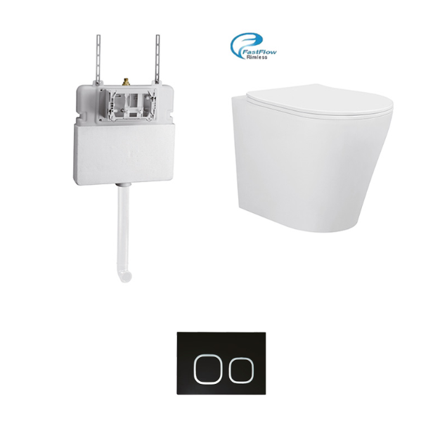 BRAVO-II RIMLESS IN-WALL FLOOR BACK TO WALL TOILET