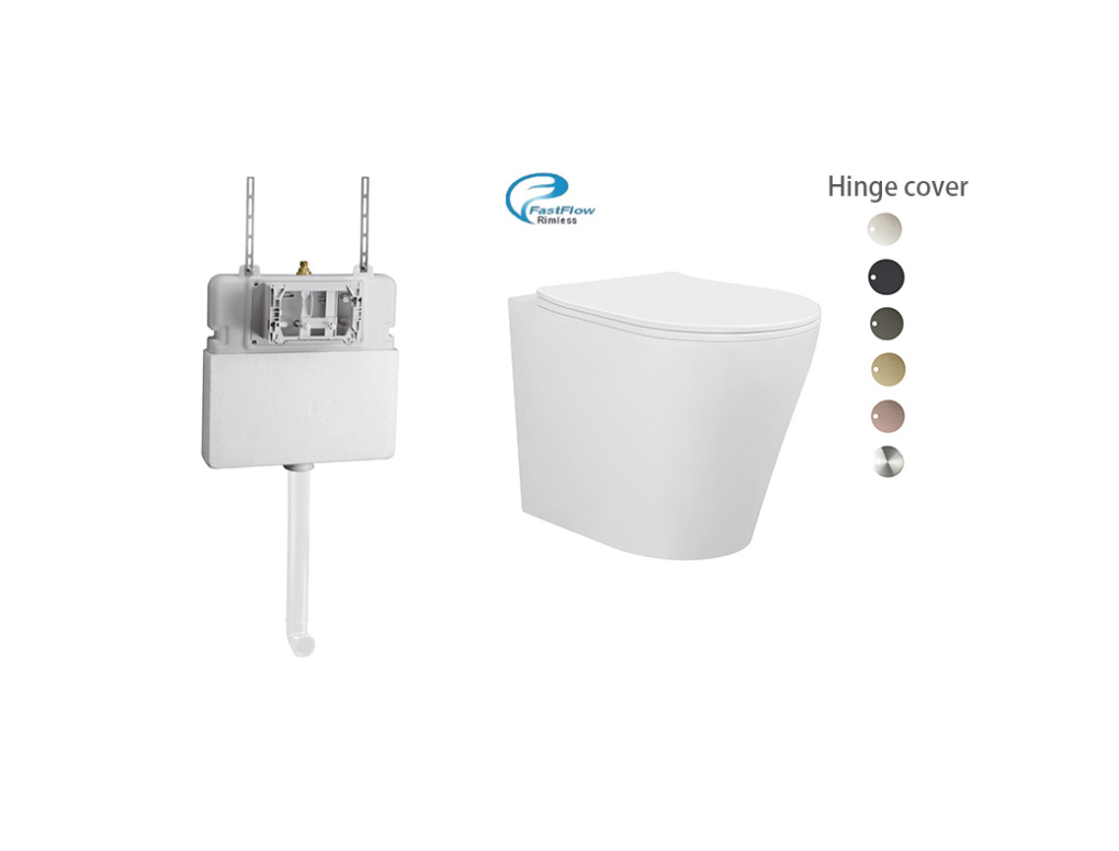 BRAVO-II RIMLESS IN-WALL FLOOR BACK TO WALL TOILET