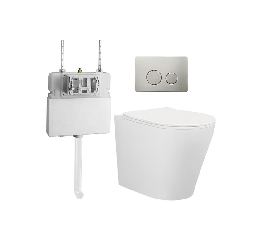 BELLA TORNADO & RIMLESS IN-WALL FLOOR BACK TO WALL TOILET AMBULANT CERTIFIED