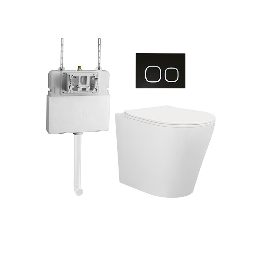 BELLA TORNADO & RIMLESS IN-WALL FLOOR BACK TO WALL TOILET AMBULANT CERTIFIED