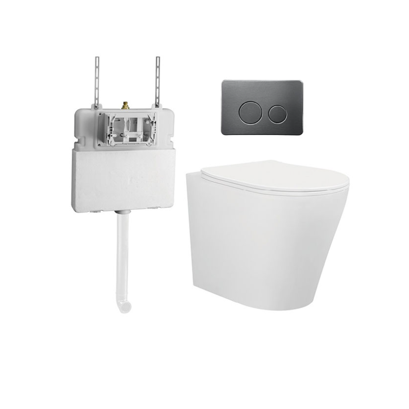 BELLA TORNADO & RIMLESS IN-WALL FLOOR BACK TO WALL TOILET AMBULANT CERTIFIED