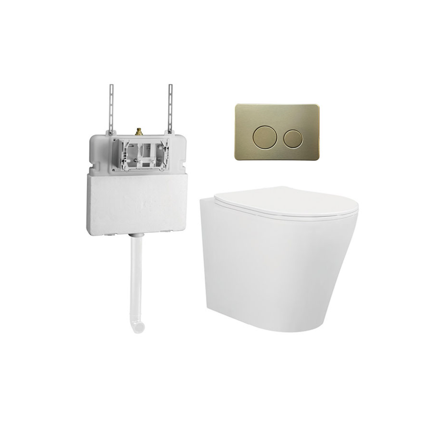 BELLA TORNADO & RIMLESS IN-WALL FLOOR BACK TO WALL TOILET AMBULANT CERTIFIED