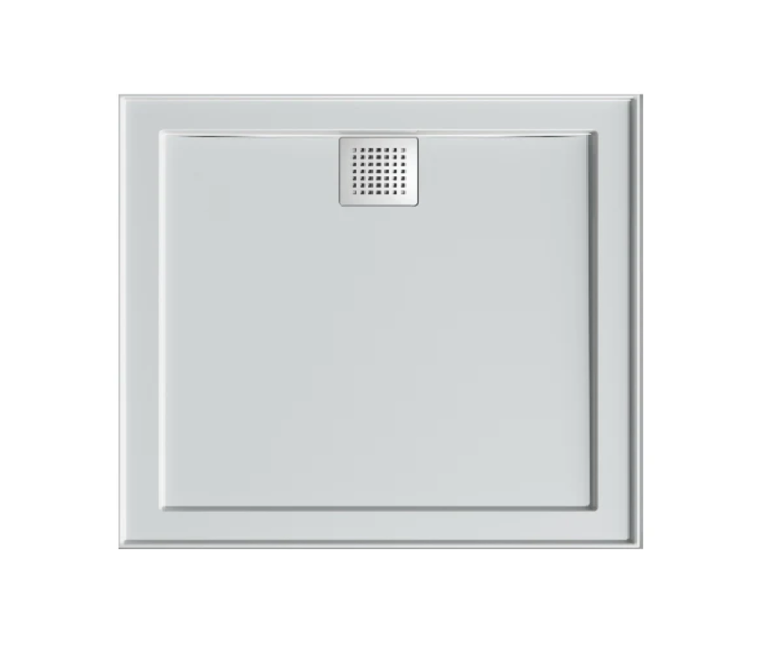 1000 x 900 POLYMARBLE SHOWER BASE - rear outlet waste