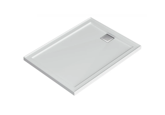 820 x 1200 POLYMARBLE SHOWER BASE - rear outlet waste