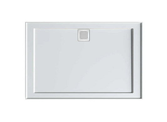 1000 x 820 POLYMARBLE SHOWER BASE - rear outlet waste
