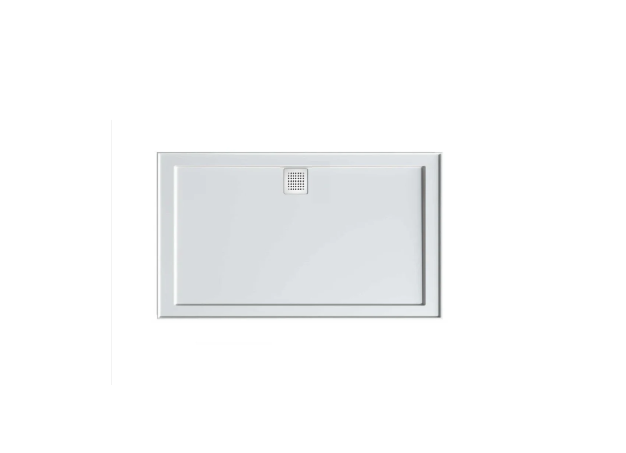 1500 x 900 POLYMARBLE SHOWER BASE - rear outlet waste