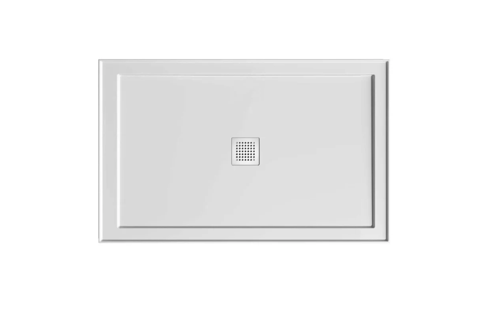 1500 x 900 POLYMARBLE SHOWER BASE - centre outlet waste