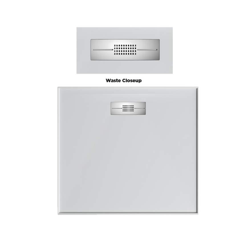 820 x 820 POLYMARBLE Rear Outlet Shower Base