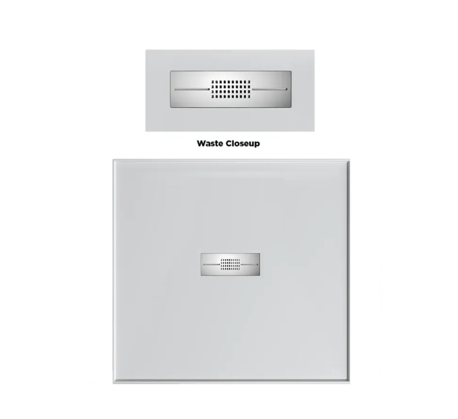 900 x 900 POLYMARBLE Centre Outlet Shower BaseOutlet Shower Base