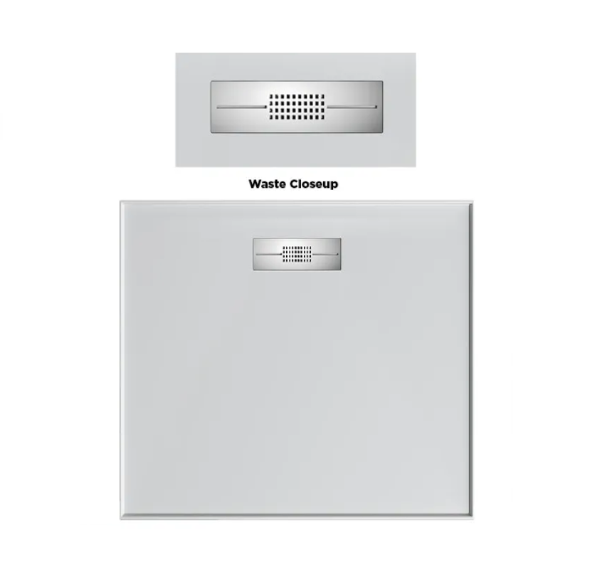 1000 x 1000 POLYMARBLE Rear Outlet Shower Base